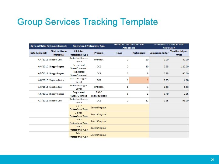 Group Services Tracking Template 25 