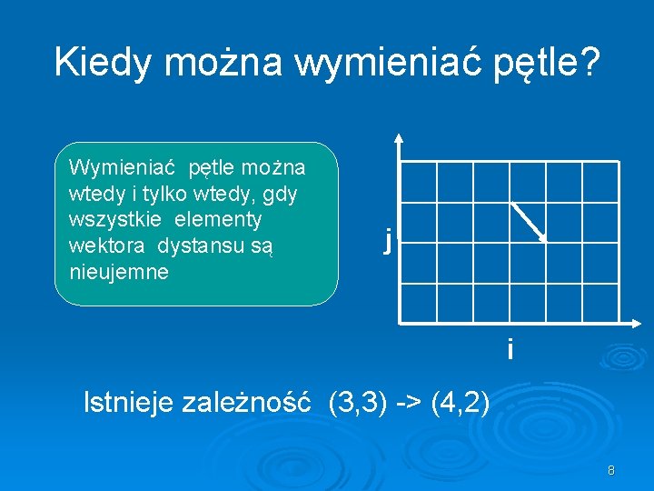 Kiedy można wymieniać pętle? Wymieniać pętle można wtedy i tylko wtedy, gdy wszystkie elementy