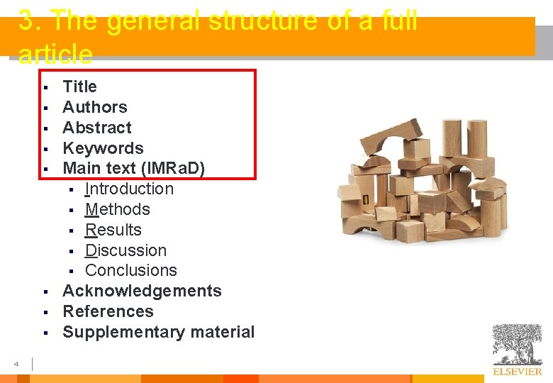 3. The general structure of a full article § § § § 4 Title