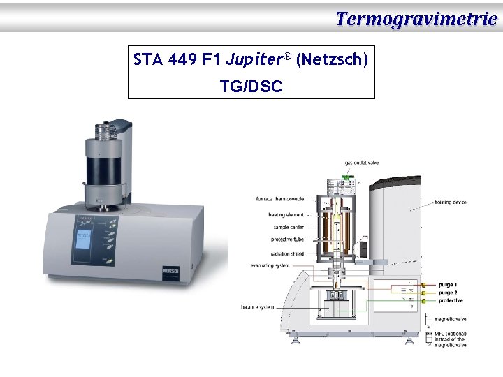 Termogravimetrie STA 449 F 1 Jupiter® (Netzsch) TG/DSC 