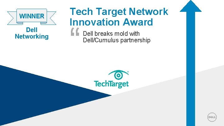 WINNER Dell Networking Dell - Internal Use - Confidential Tech Target Network Innovation Award