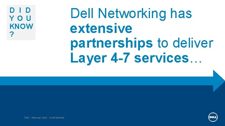 D I D YOU KNOW ? Dell - Internal Use - Confidential Dell Networking