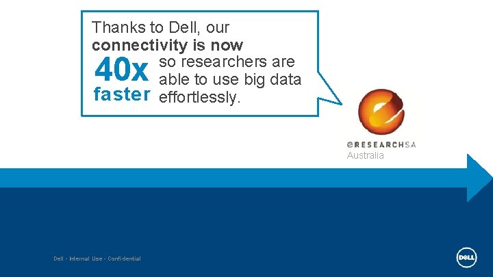 Thanks to Dell, our connectivity is now so researchers are able to use big