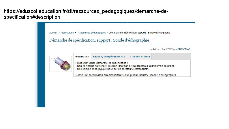 https: //eduscol. education. fr/sti/ressources_pedagogiques/demarche-despecification#description 