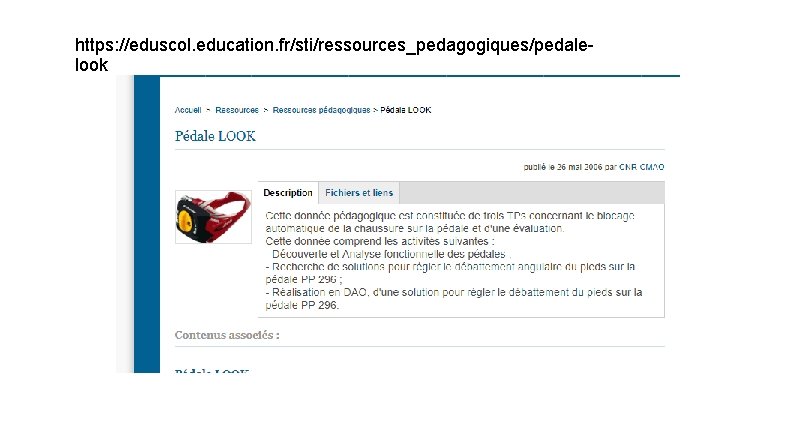 https: //eduscol. education. fr/sti/ressources_pedagogiques/pedalelook 