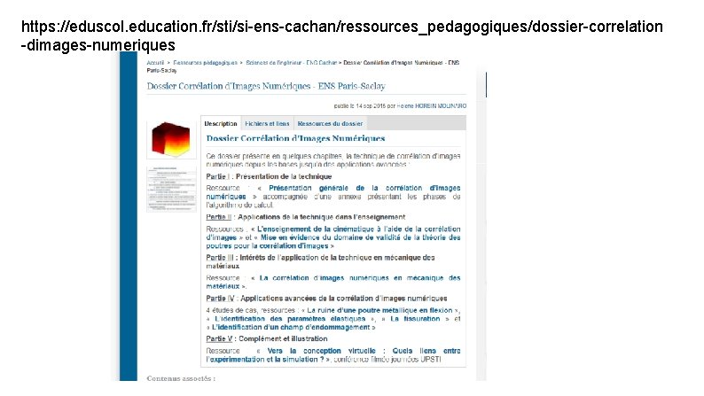 https: //eduscol. education. fr/sti/si-ens-cachan/ressources_pedagogiques/dossier-correlation -dimages-numeriques 