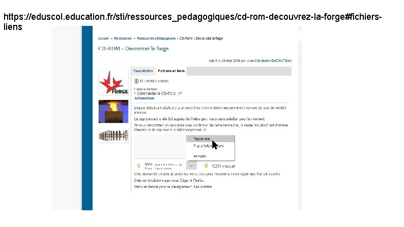 https: //eduscol. education. fr/sti/ressources_pedagogiques/cd-rom-decouvrez-la-forge#fichiersliens 