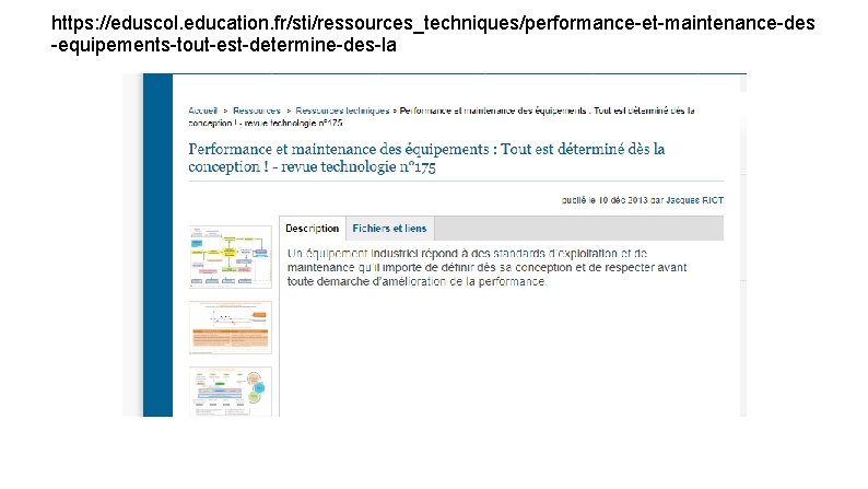 https: //eduscol. education. fr/sti/ressources_techniques/performance-et-maintenance-des -equipements-tout-est-determine-des-la 