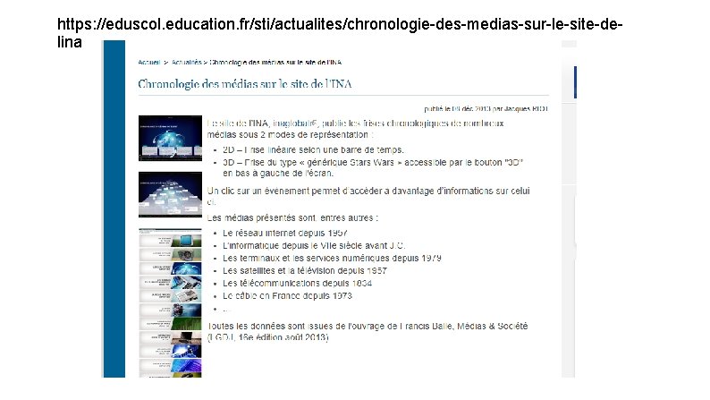 https: //eduscol. education. fr/sti/actualites/chronologie-des-medias-sur-le-site-delina 