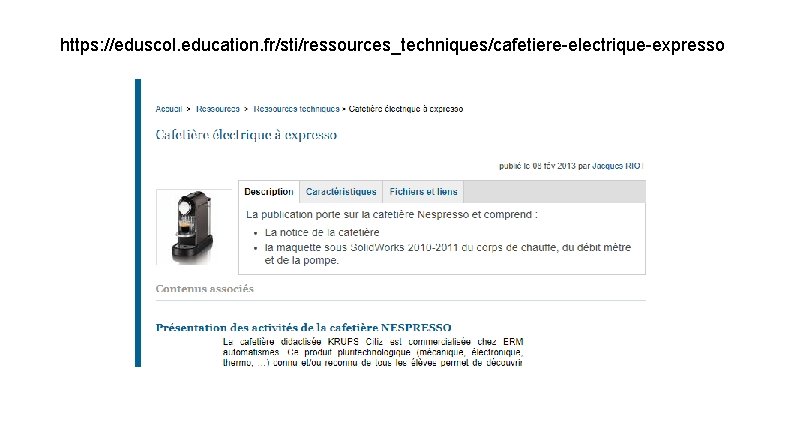 https: //eduscol. education. fr/sti/ressources_techniques/cafetiere-electrique-expresso 