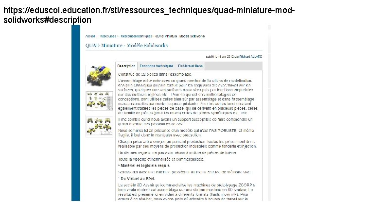 https: //eduscol. education. fr/sti/ressources_techniques/quad-miniature-modsolidworks#description 