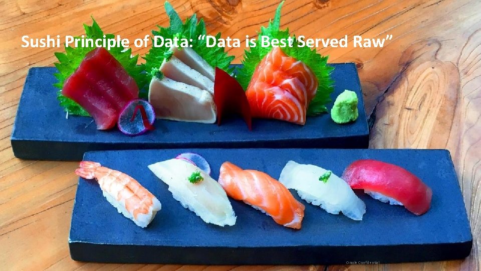 Sushi Principle of Data: “Data is Best Served Raw” Copyright © 2018 Oracle and/or