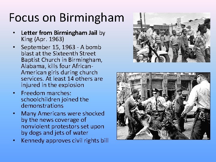 Focus on Birmingham • Letter from Birmingham Jail by King (Apr. 1963) • September