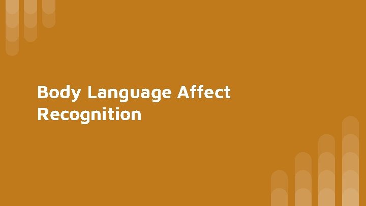 Body Language Affect Recognition 