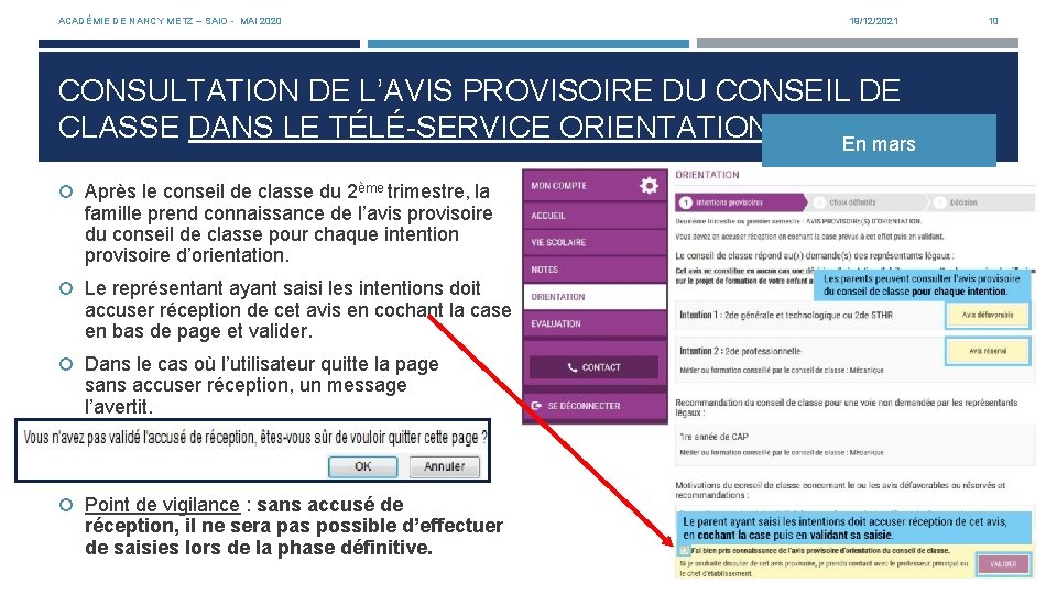 ACADÉMIE DE NANCY METZ – SAIO - MAI 2020 19/12/2021 CONSULTATION DE L’AVIS PROVISOIRE