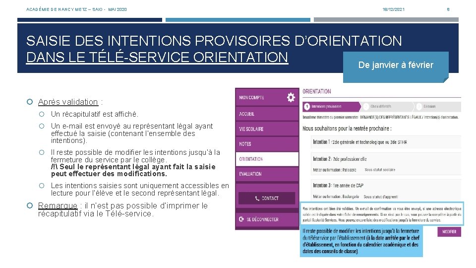 ACADÉMIE DE NANCY METZ – SAIO - MAI 2020 19/12/2021 SAISIE DES INTENTIONS PROVISOIRES