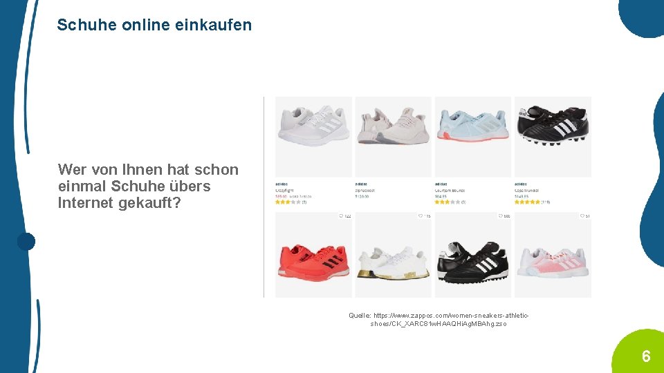 Schuhe online einkaufen Wer von Ihnen hat schon einmal Schuhe übers Internet gekauft? Quelle: