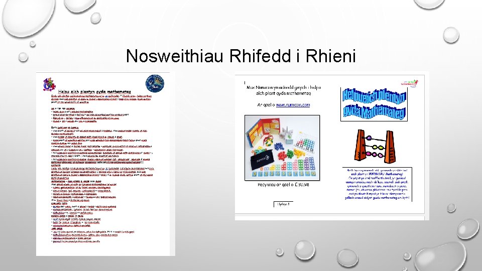 Nosweithiau Rhifedd i Rhieni 