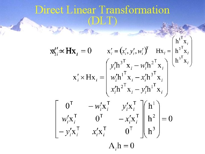 Direct Linear Transformation (DLT) 