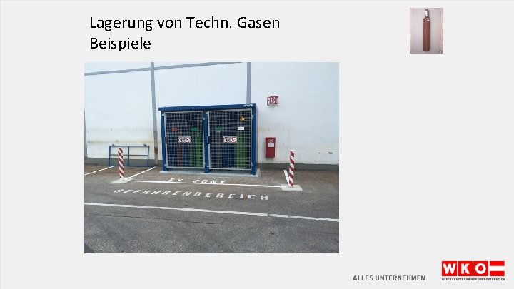 Lagerung von Techn. Gasen Beispiele 