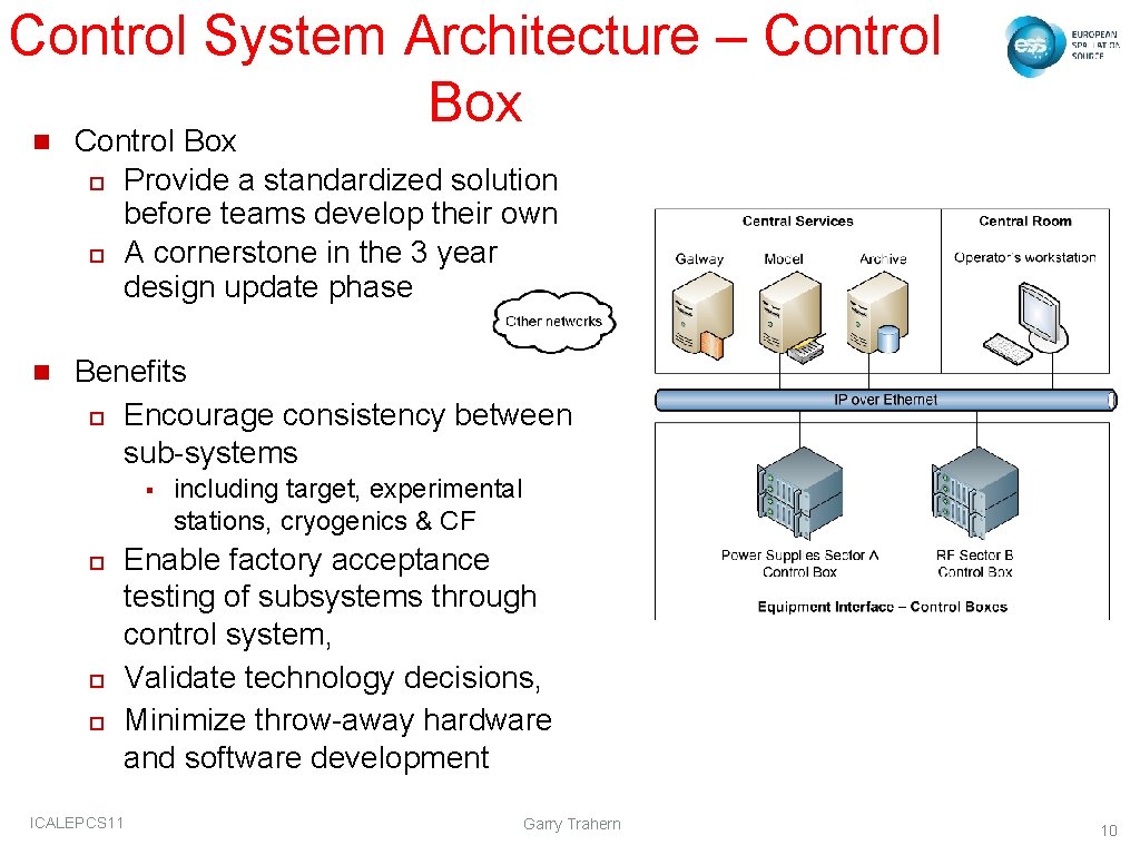 Control System Architecture – Control Box n Control Box o Provide a standardized solution Control System Architecture – Control Box n Control Box o Provide a standardized solution