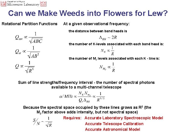 Can we Make Weeds into Flowers for Lew? Rotational Partition Functions At a given