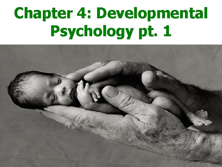 Chapter 4: Developmental Psychology pt. 1 