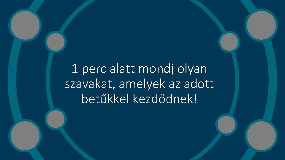 1 perc alatt mondj olyan szavakat, amelyek az adott betűkkel kezdődnek! 