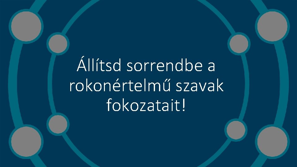 Állítsd sorrendbe a rokonértelmű szavak fokozatait! 