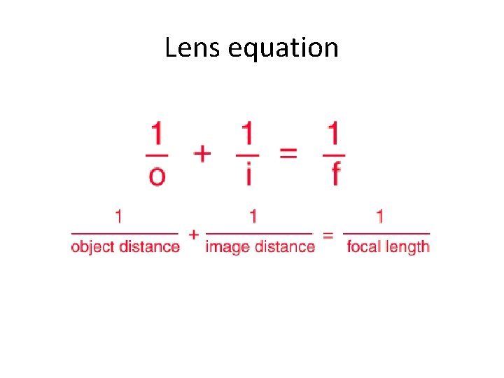 Lens equation 