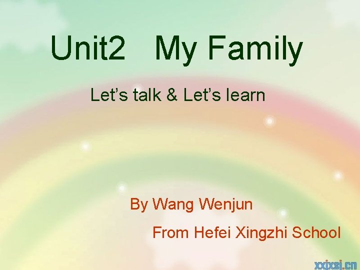 Unit 2 My Family Let’s talk & Let’s learn By Wang Wenjun From Hefei