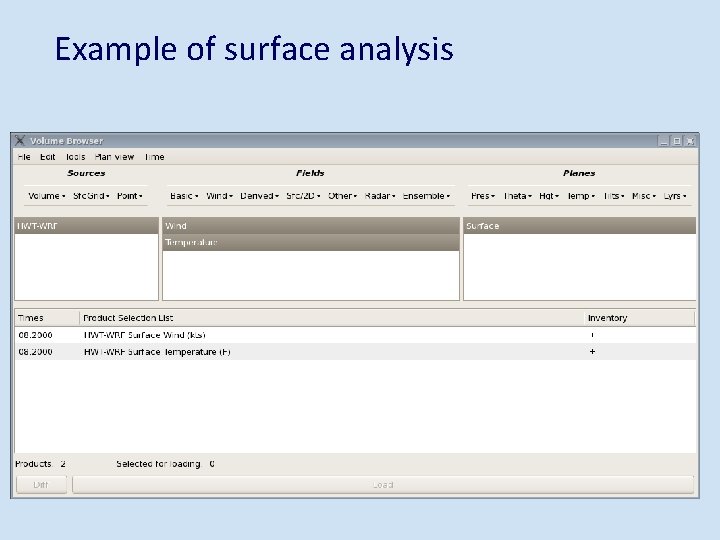 Example of surface analysis 