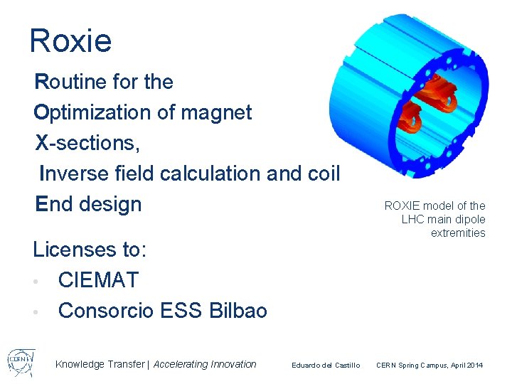 Roxie Routine for the Optimization of magnet X-sections, Inverse field calculation and coil End