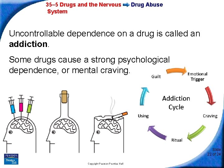35– 5 Drugs and the Nervous System Drug Abuse Uncontrollable dependence on a drug