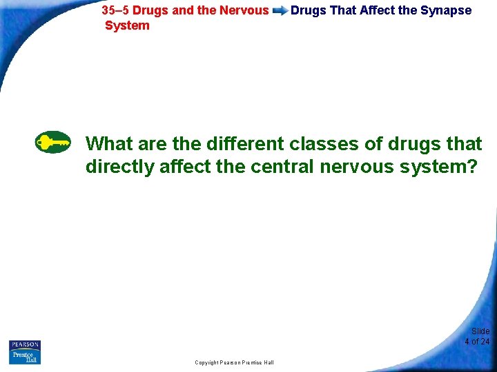35– 5 Drugs and the Nervous System Drugs That Affect the Synapse What are