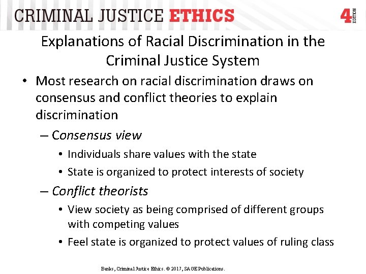 Explanations of Racial Discrimination in the Criminal Justice System • Most research on racial