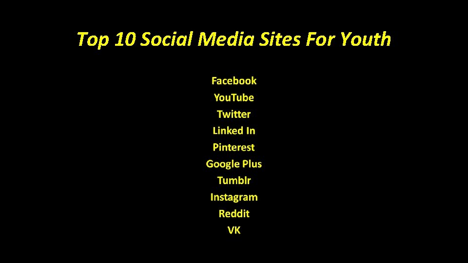 Top 10 Social Media Sites For Youth 