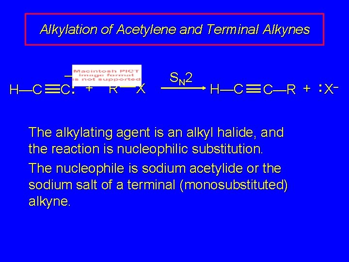 Alkylation of Acetylene and Terminal Alkynes H—C – C: + R X S N