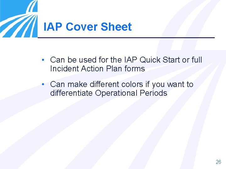 IAP Cover Sheet • Can be used for the IAP Quick Start or full