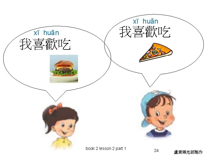 xĭ huān 我喜歡吃 book 2 lesson 2 part 1 24 盧業珮老師製作 