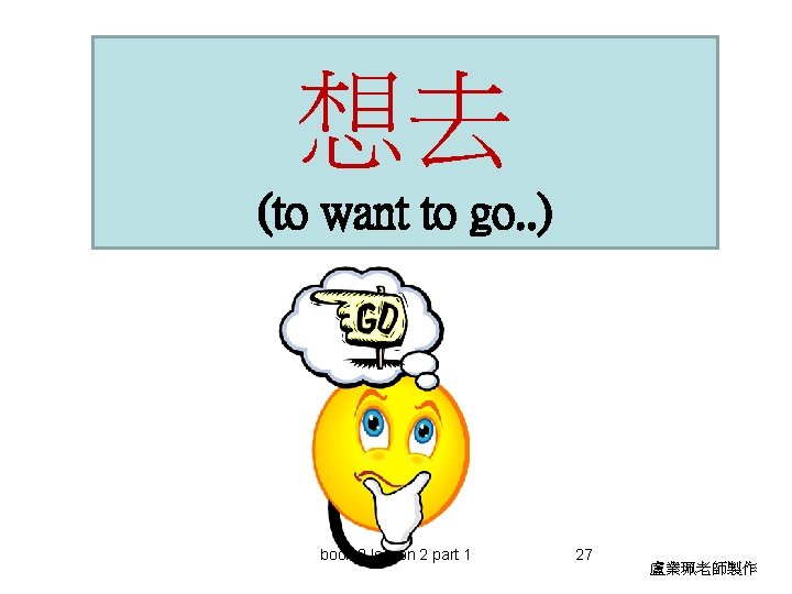 想去 (to want to go. . ) book 2 lesson 2 part 1 27