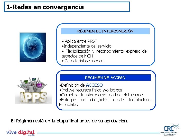 1 -Redes en convergencia RÉGIMEN DE INTERCONEXIÓN • Aplica entre PRST • Independiente del