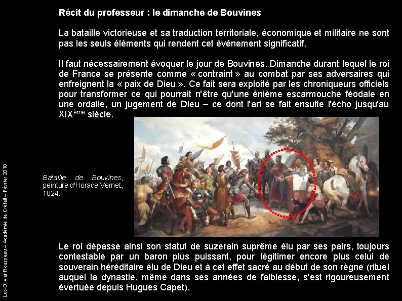 Récit du professeur : le dimanche de Bouvines La bataille victorieuse et sa traduction