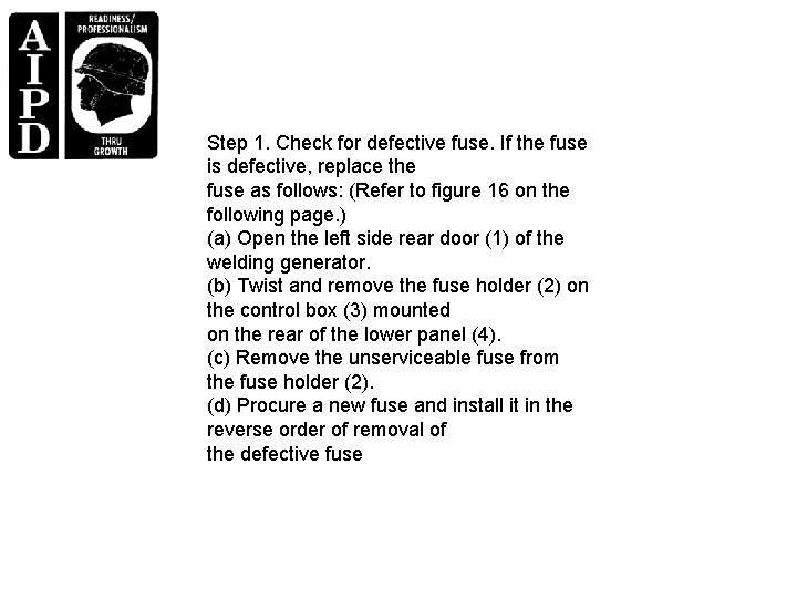 Step 1. Check for defective fuse. If the fuse is defective, replace the fuse