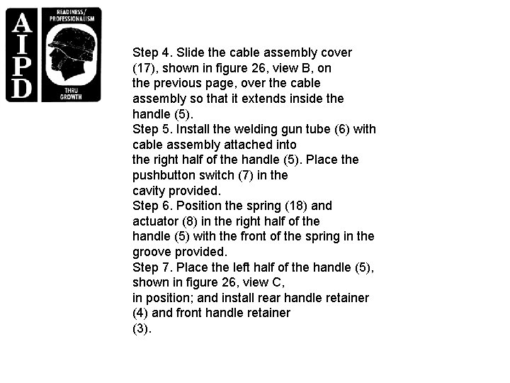 Step 4. Slide the cable assembly cover (17), shown in figure 26, view B,