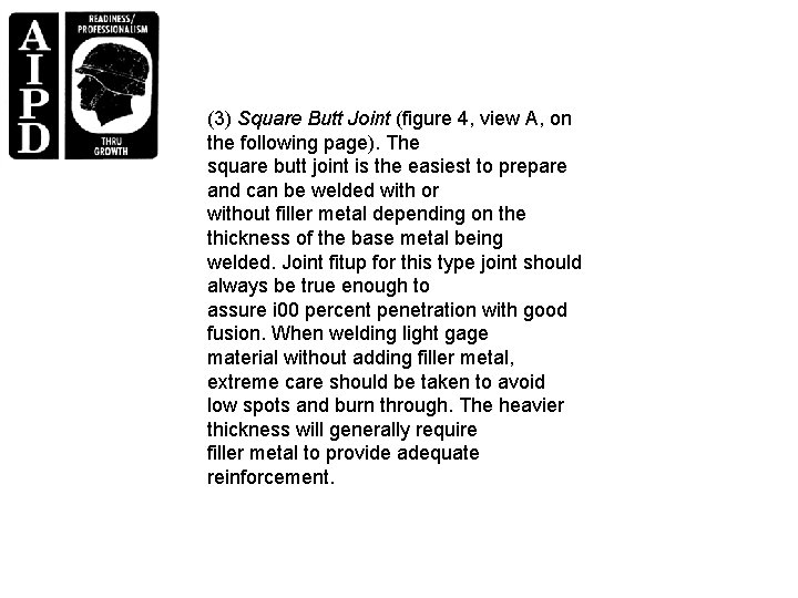 (3) Square Butt Joint (figure 4, view A, on the following page). The square