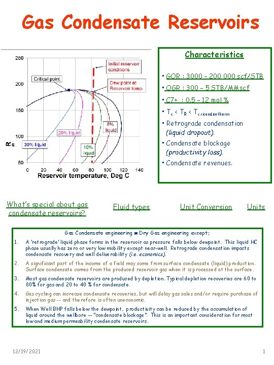 Gas Condensate Reservoirs Characteristics GOR 3000 200 000