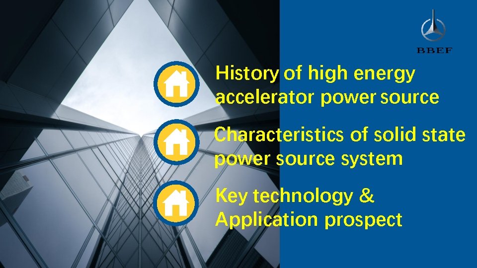 History of high energy accelerator power source Characteristics of solid state power source system