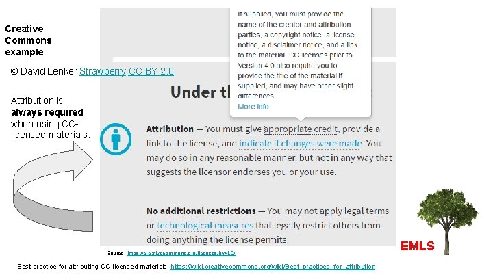 Creative Commons example © David Lenker Strawberry CC BY 2. 0 Attribution is always