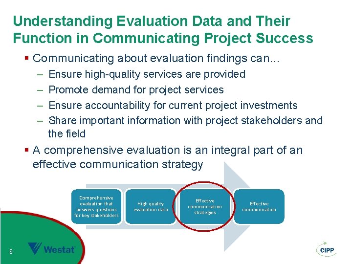 Understanding Evaluation Data and Their Function in Communicating Project Success § Communicating about evaluation